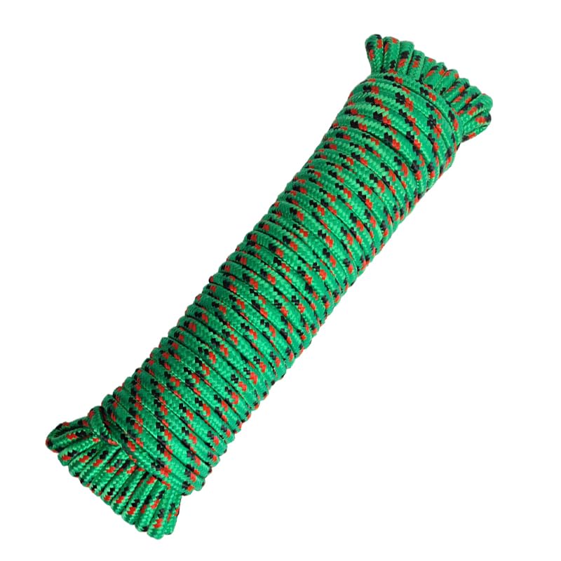 GIAHAND Diamond Braided Polypropylene Rope Nylon Rope Mix Thick Heavy Duty Ropes 3/8 inch 100ft High Strength Rope Perfect for Clothesrope Camping Hiking and Other Outdoor Activities 100ft Green - Image 1